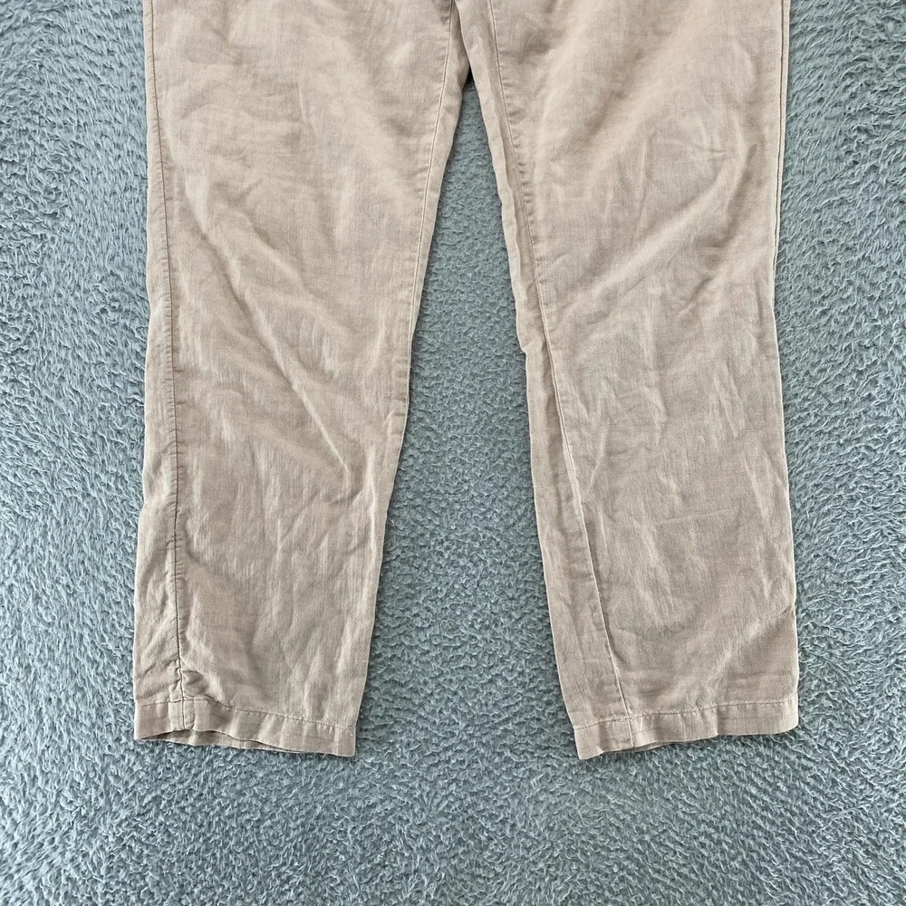 Scotch & Soda Warren Pants Mens 34x30 Beige Linen Blend Elastic Waist Chino